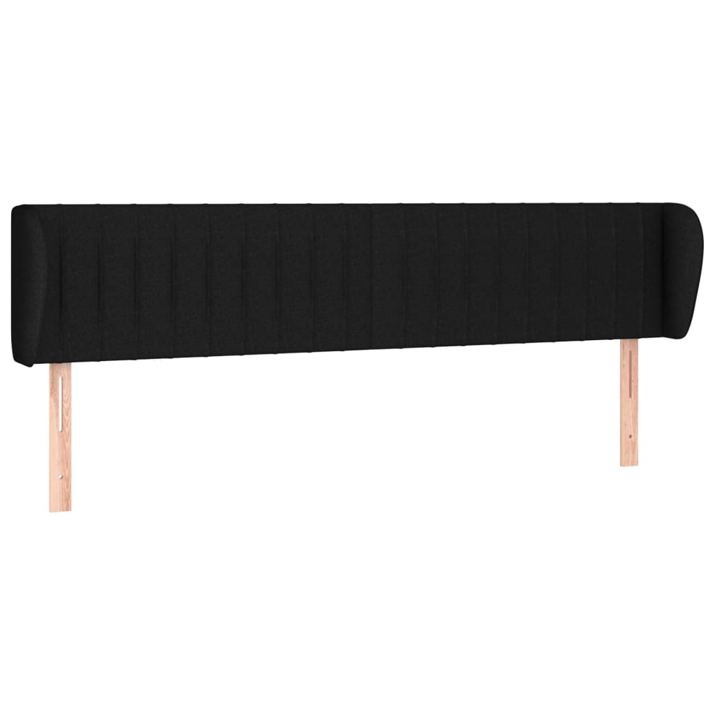 Testiera ad Orecchio Nera 163x23x78/88 cm in Tessuto | homemem39