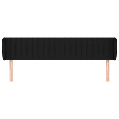 Testiera ad Orecchio Nera 203x23x78/88 cm in Tessuto - homemem39