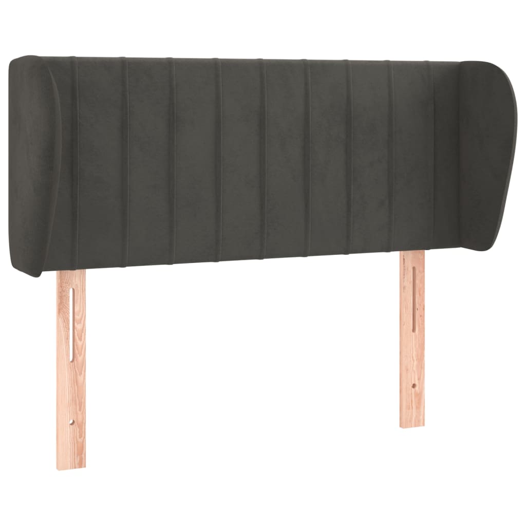 Testiera ad Orecchio Grigio Scuro 83x23x78/88 cm in Velluto - homemem39