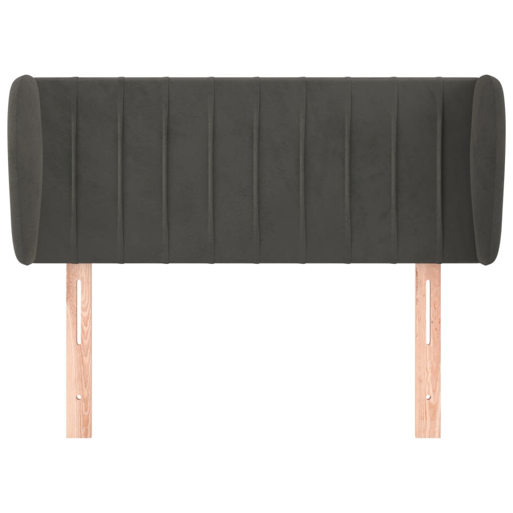 Testiera ad Orecchio Grigio Scuro 93x23x78/88 cm in Velluto - homemem39