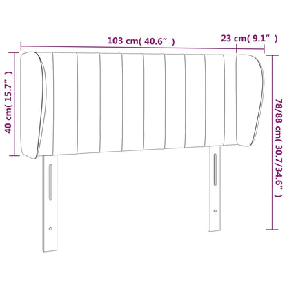 Testiera ad Orecchio Rosa 103x23x78/88 cm in Velluto | homemem39