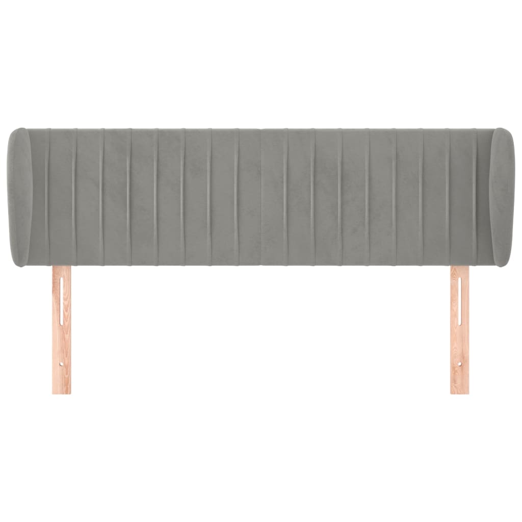 Testiera ad Orecchio Grigio Chiaro 147x23x78/88 cm in Velluto | homemem39