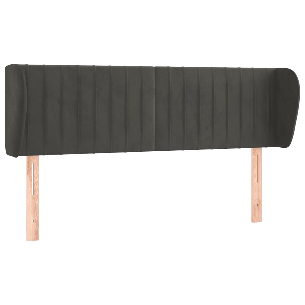 Testiera ad Orecchio Grigio Scuro 147x23x78/88 cm in Velluto | homemem39