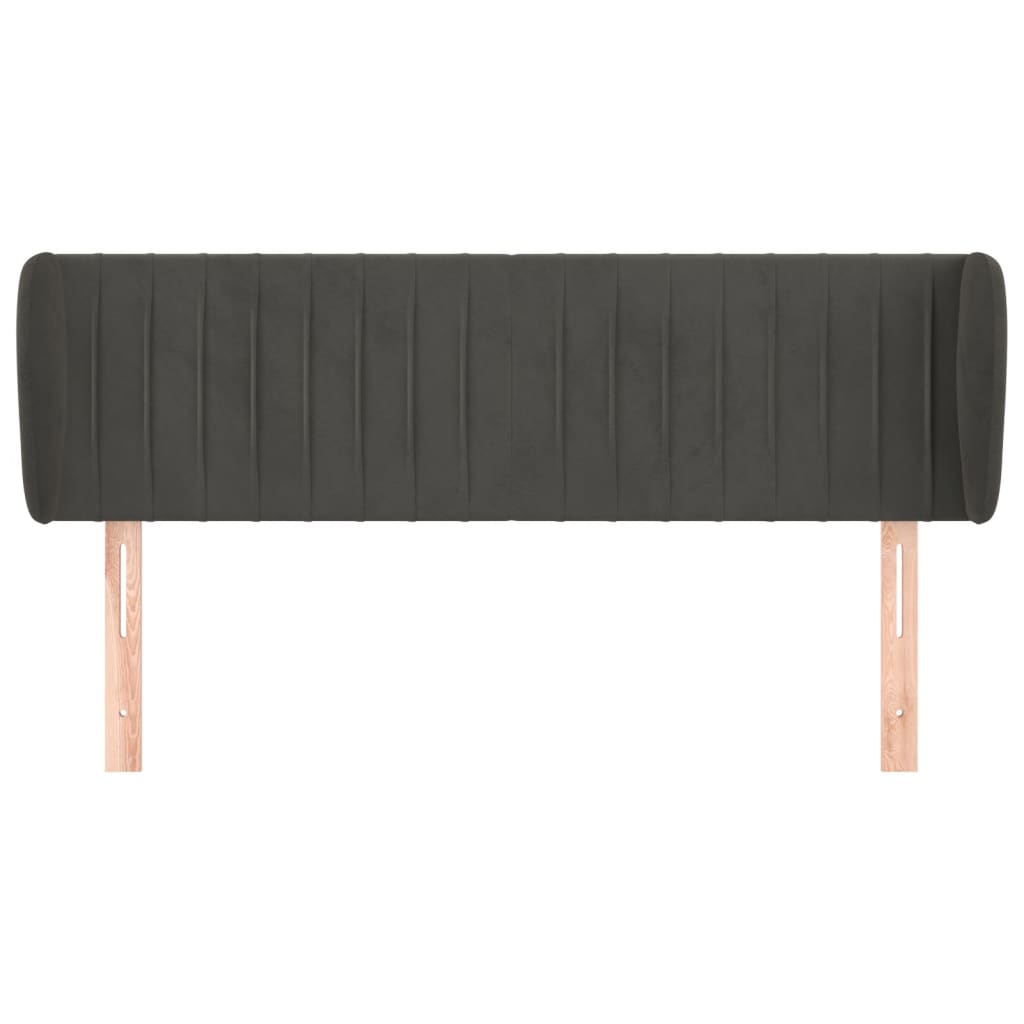 Testiera ad Orecchio Grigio Scuro 147x23x78/88 cm in Velluto - homemem39