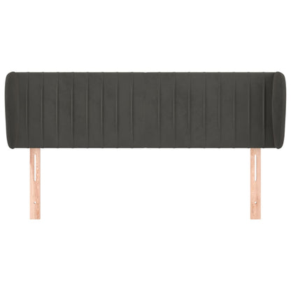 Testiera ad Orecchio Grigio Scuro 147x23x78/88 cm in Velluto - homemem39