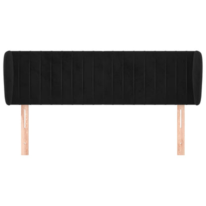 Testiera ad Orecchio Nera 147x23x78/88 cm in Velluto | homemem39
