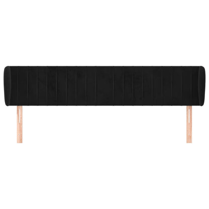 Testiera ad Orecchio Nera 183x23x78/88 cm in Velluto - homemem39