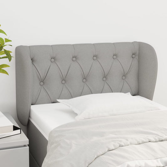 Testiera ad Orecchio Grigio Chiaro 83x23x78/88 cm in Tessuto - homemem39