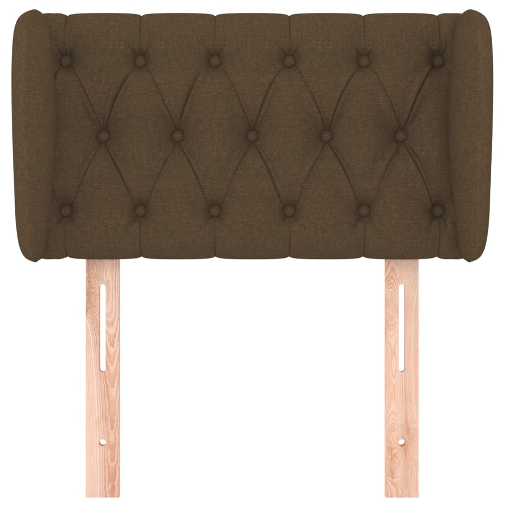 Testiera ad Orecchio Marrone Scuro 83x23x78/88 cm in Tessuto