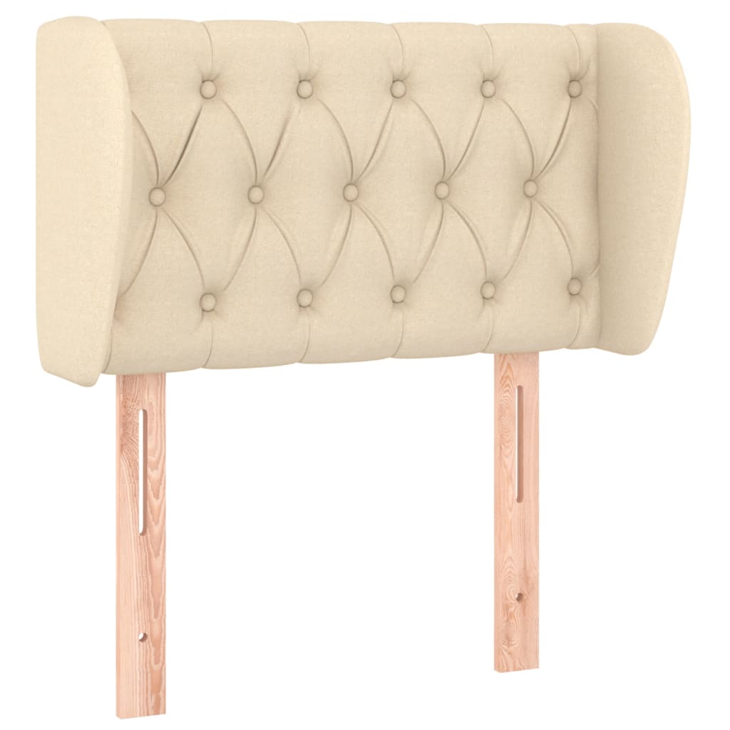 Testiera ad Orecchio Crema 83 x 23 x 78/88 cm in Tessuto - homemem39