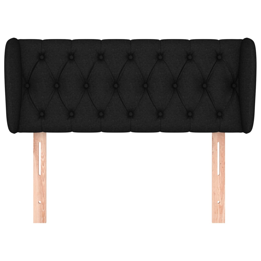 Testiera ad Orecchio Nera 93x23x78/88 cm in Tessuto - homemem39