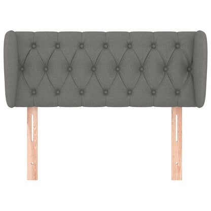 Testiera ad Orecchio Grigio Scuro 103x23x78/88 cm in Tessuto - homemem39