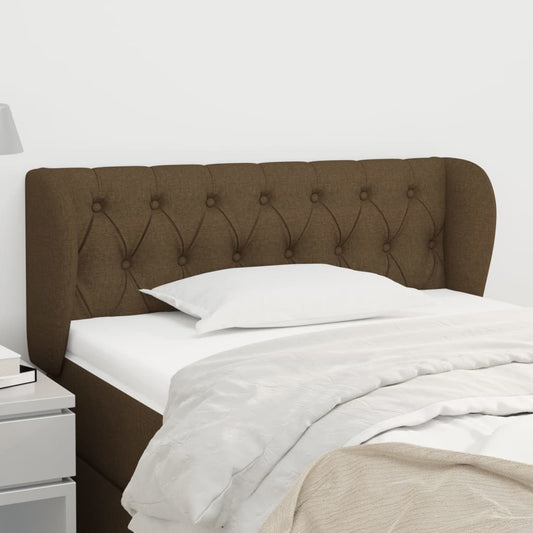 Testiera ad Orecchio Marrone Scuro 103x23x78/88 cm in Tessuto | homemem39