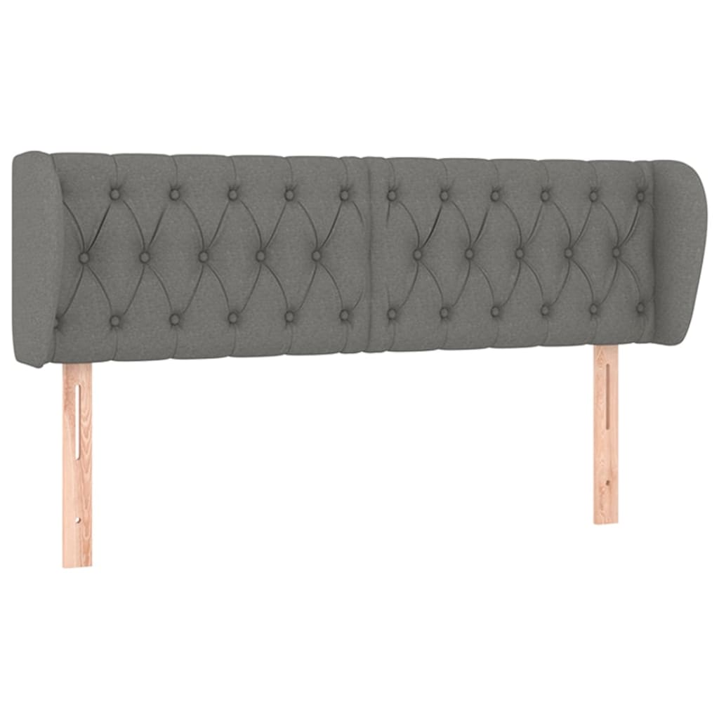 Testiera ad Orecchio Grigio Scuro 147x23x78/88 cm in Tessuto | homemem39