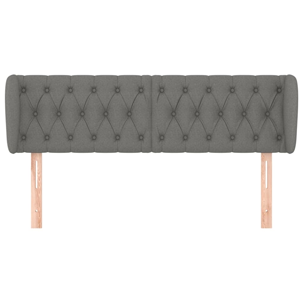 Testiera ad Orecchio Grigio Scuro 147x23x78/88 cm in Tessuto | homemem39