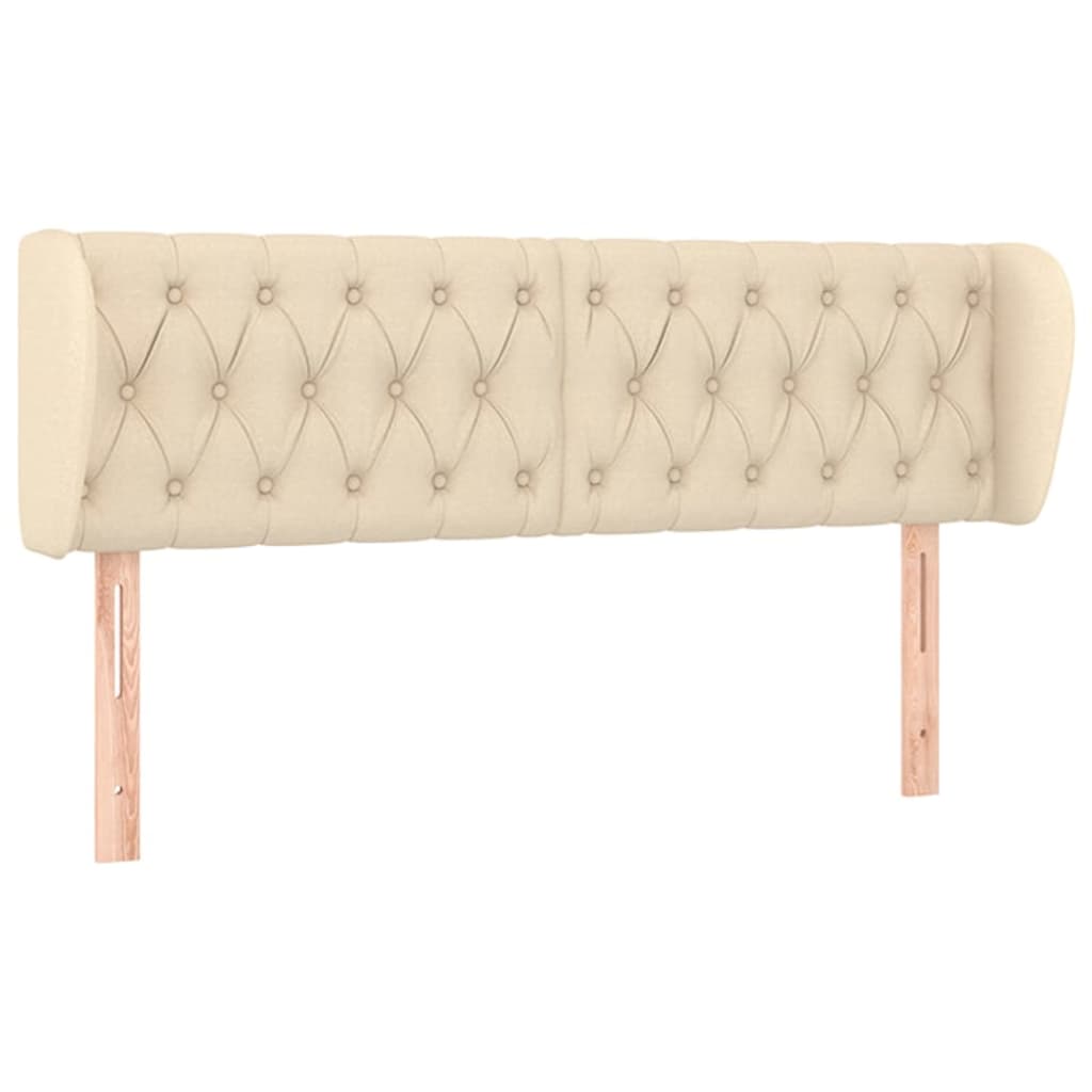 Testiera ad Orecchio Crema 147x23x78/88 cm in Tessuto - homemem39