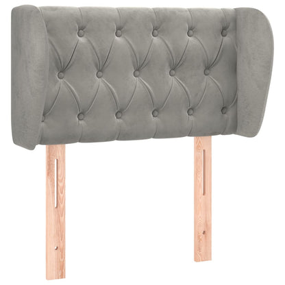 Testiera ad Orecchio Grigio Chiaro 83x23x78/88 cm in Velluto | homemem39