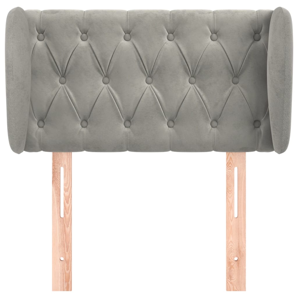 Testiera ad Orecchio Grigio Chiaro 83x23x78/88 cm in Velluto | homemem39