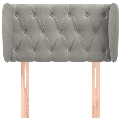 Testiera ad Orecchio Grigio Chiaro 83x23x78/88 cm in Velluto | homemem39