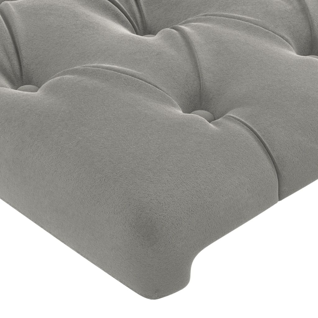 Testiera ad Orecchio Grigio Chiaro 83x23x78/88 cm in Velluto | homemem39