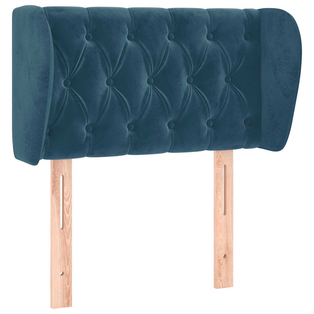 Testiera ad Orecchio Blu Scuro 83x23x78/88 cm in Velluto | homemem39
