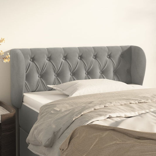 Testiera ad Orecchio Grigio Chiaro 93x23x78/88 cm in Velluto | homemem39