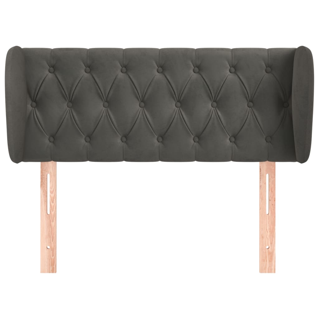 Testiera ad Orecchio Grigio Scuro 93x23x78/88 cm in Velluto | homemem39