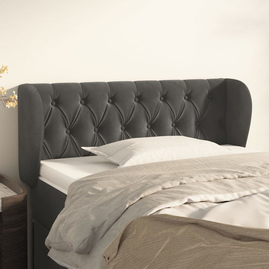 Testiera ad Orecchio Grigio Scuro 103x23x78/88 cm in Velluto | homemem39