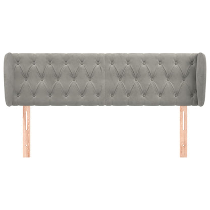 Testiera ad Orecchio Grigio Chiaro 147x23x78/88 cm in Velluto - homemem39