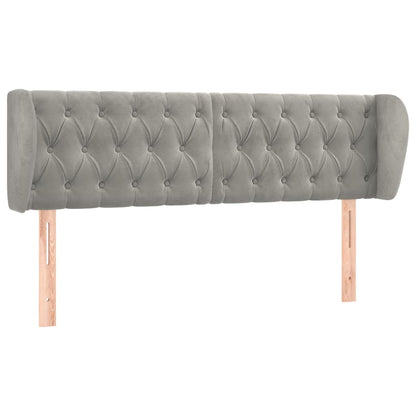 Testiera ad Orecchio Grigio Chiaro 163x23x78/88 cm in Velluto - homemem39