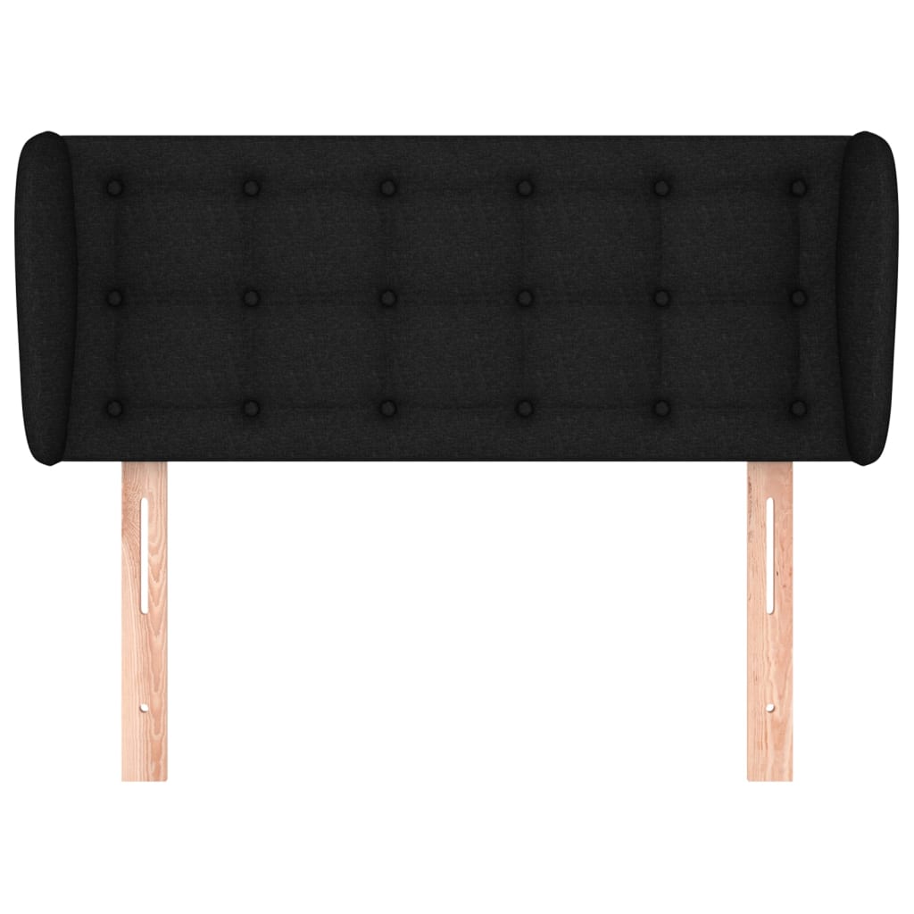 Testiera ad Orecchio Nera 83 x 23 x 78/88 cm in Tessuto - homemem39