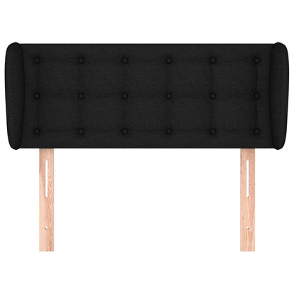 Testiera ad Orecchio Nera 93x23x78/88 cm in Tessuto - homemem39