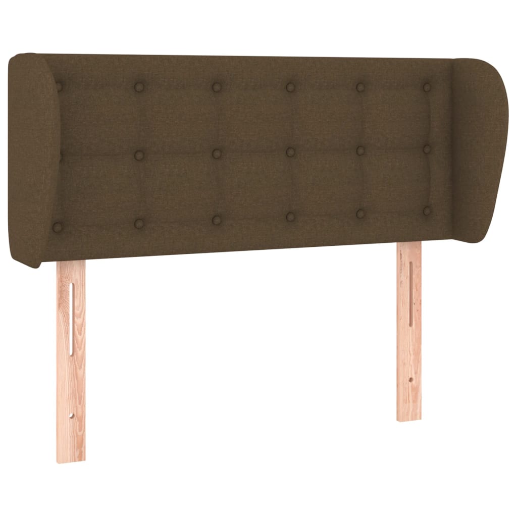 Testiera ad Orecchio Marrone Scuro 93x23x78/88 cm in Tessuto | homemem39