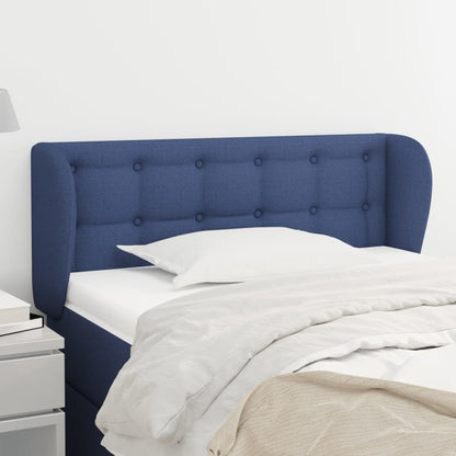 Testiera ad Orecchio Blu 93x23x78/88 cm in Tessuto