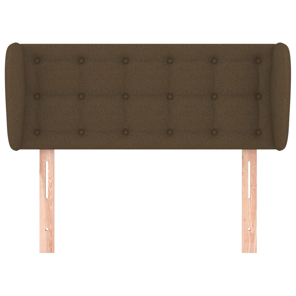 Testiera ad Orecchio Marrone Scuro 103x23x78/88 cm in Tessuto