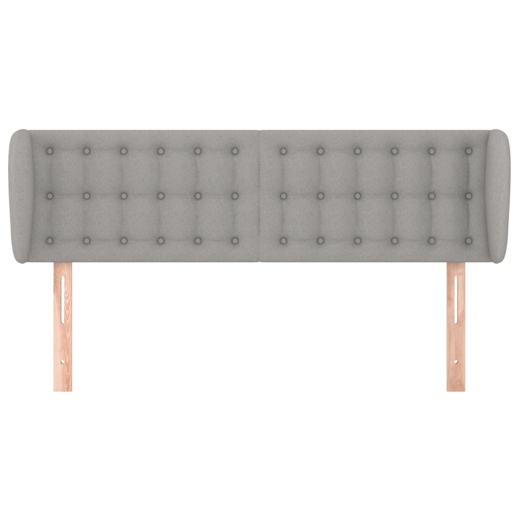 Testiera ad Orecchio Grigio Chiaro 147x23x78/88 cm in Tessuto - homemem39