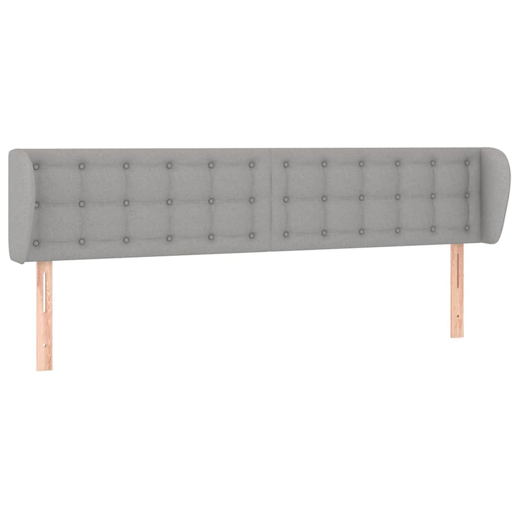 Testiera ad Orecchio Grigio Chiaro 183x23x78/88 cm in Tessuto | homemem39