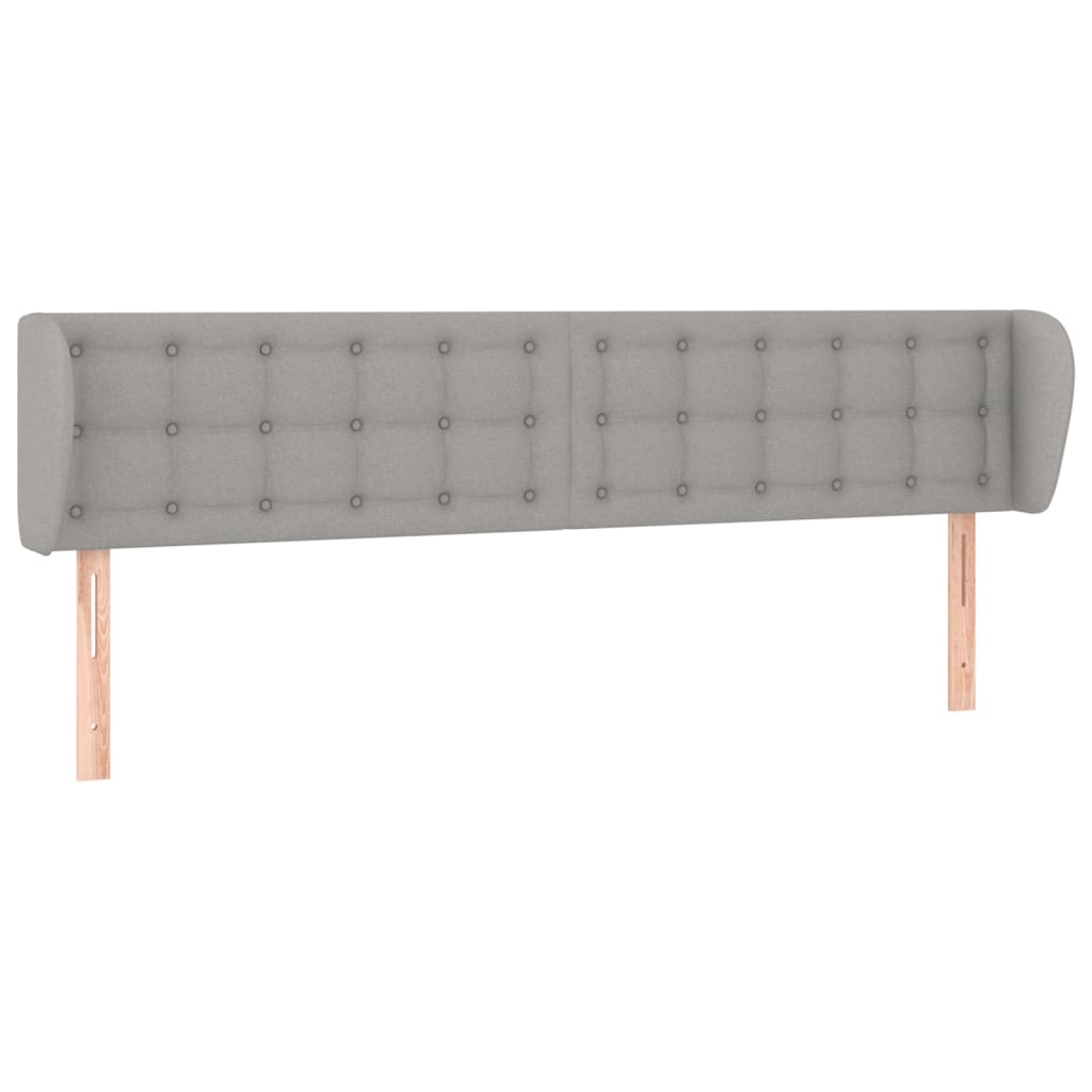 Testiera ad Orecchio Grigio Chiaro 203x23x78/88 cm in Tessuto | homemem39
