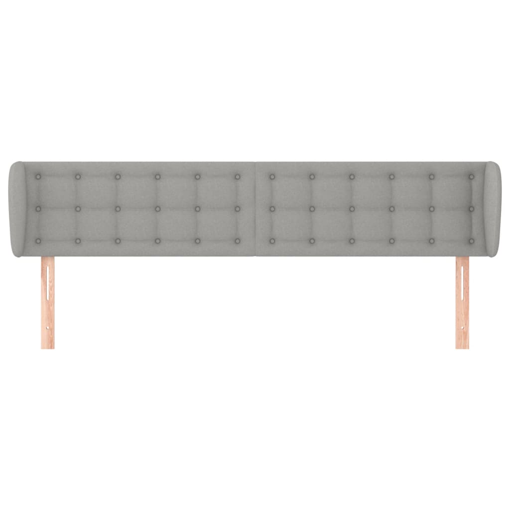 Testiera ad Orecchio Grigio Chiaro 203x23x78/88 cm in Tessuto | homemem39