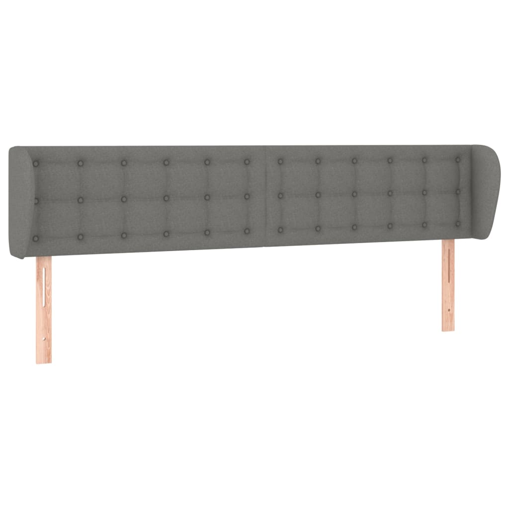 Testiera ad Orecchio Grigio Scuro 203x23x78/88 cm in Tessuto | homemem39
