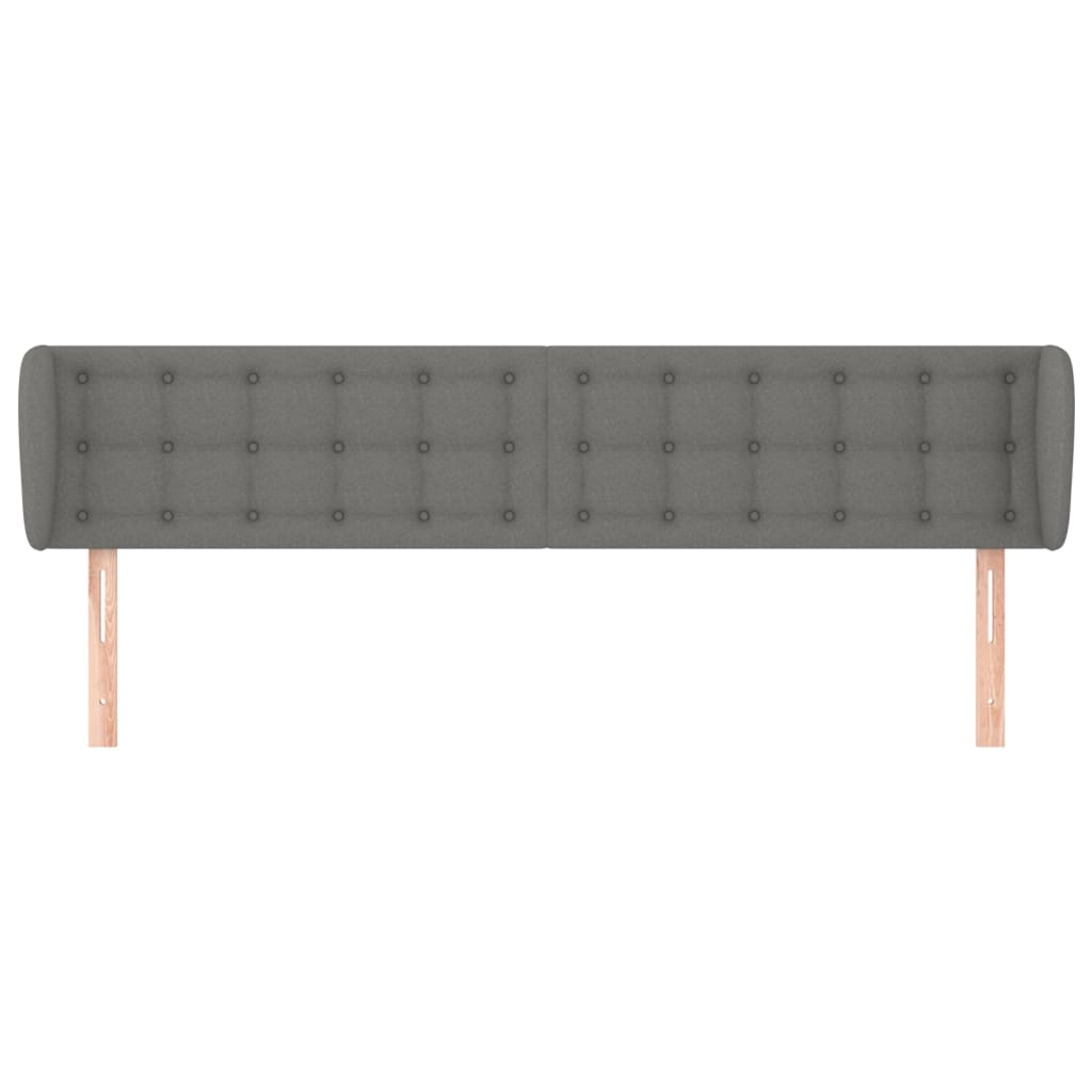 Testiera ad Orecchio Grigio Scuro 203x23x78/88 cm in Tessuto | homemem39