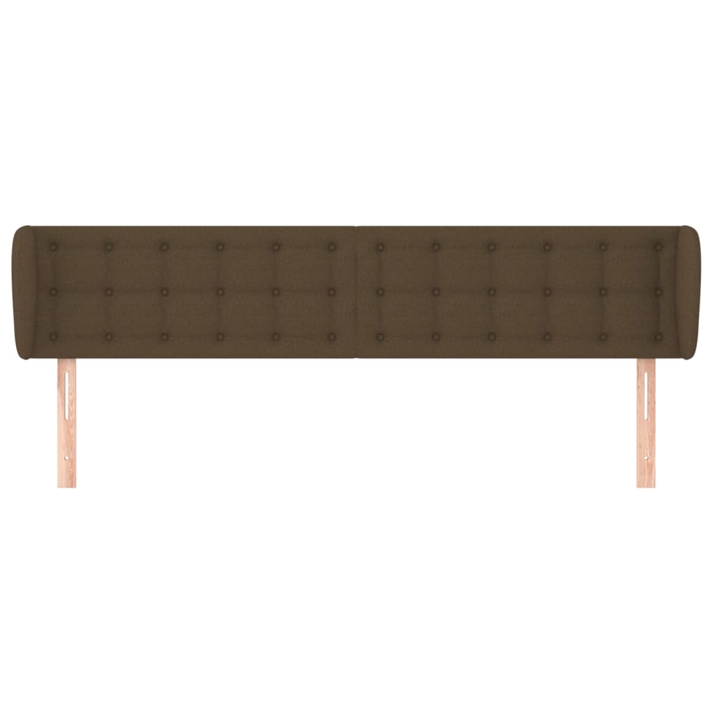 Testiera ad Orecchio Marrone Scuro 203x23x78/88 cm in Tessuto | homemem39