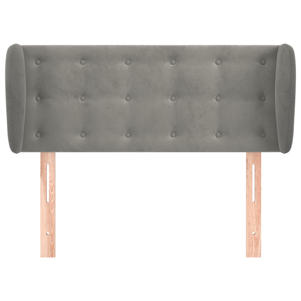 Testiera ad Orecchio Grigio Chiaro 93x23x78/88 cm in Velluto - homemem39