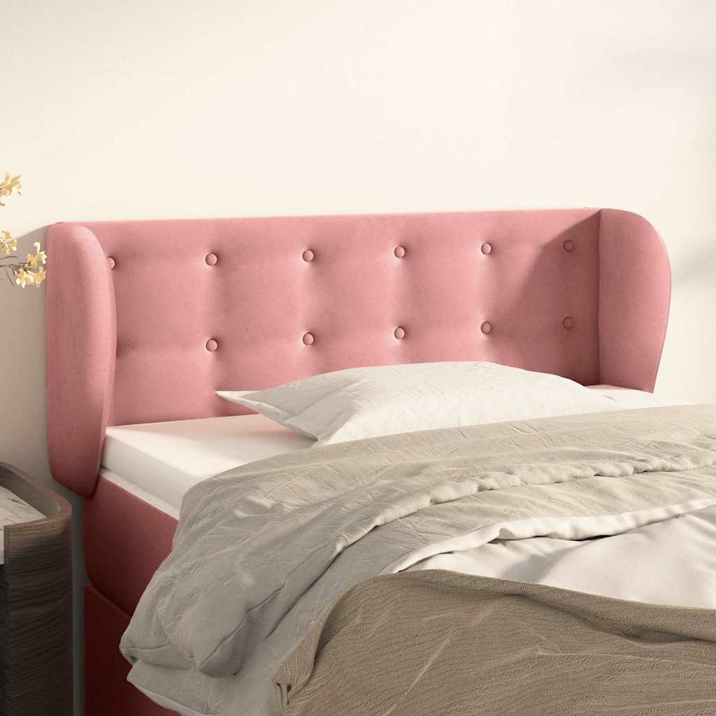 Testiera ad Orecchio Nera 93x23x78/88 cm in Velluto | homemem39