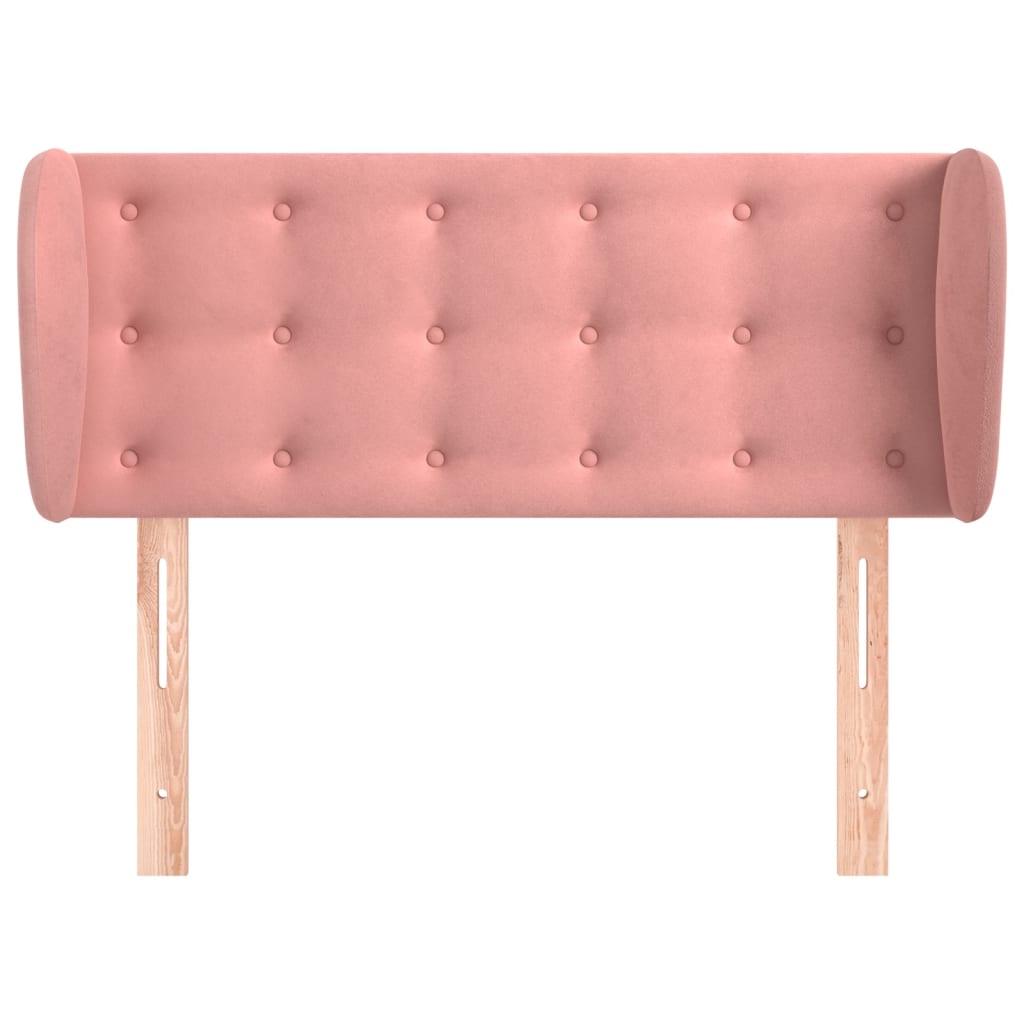 Testiera ad Orecchio Rosa 103x23x78/88 cm in Velluto - homemem39