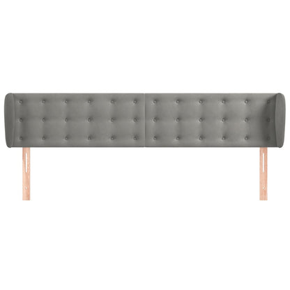 Testiera ad Orecchio Grigio Chiaro 163x23x78/88 cm in Velluto - homemem39