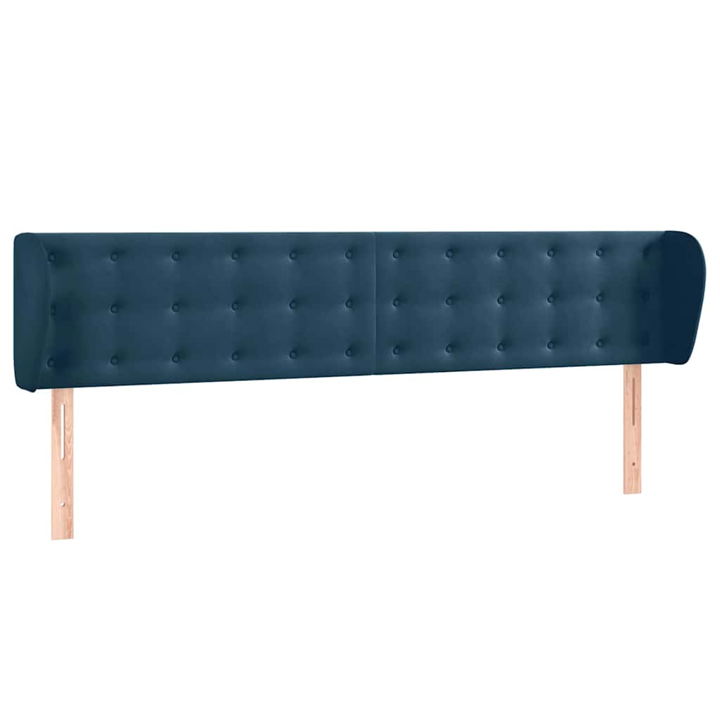 Testiera ad Orecchio Blu Scuro 163x23x78/88 cm in Velluto | homemem39