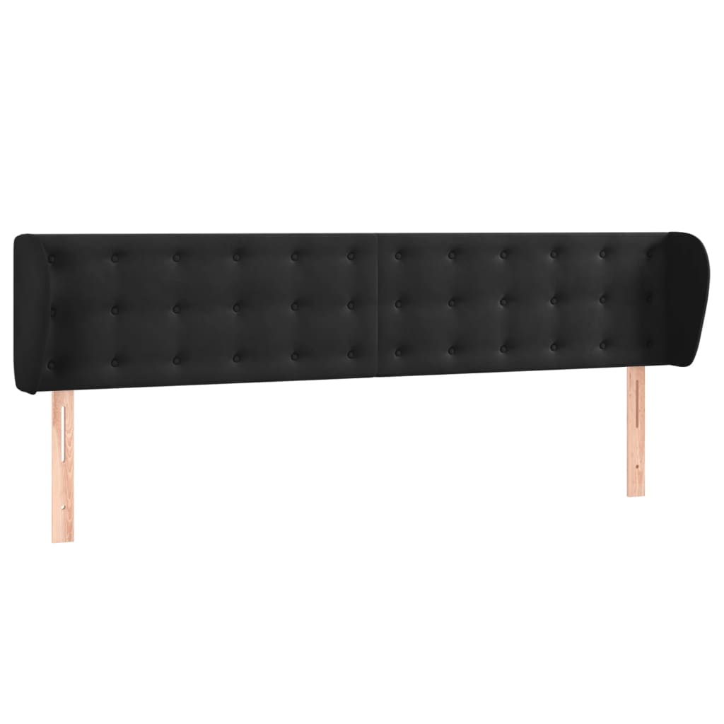 Testiera ad Orecchio Nera 183x23x78/88 cm in Velluto | homemem39