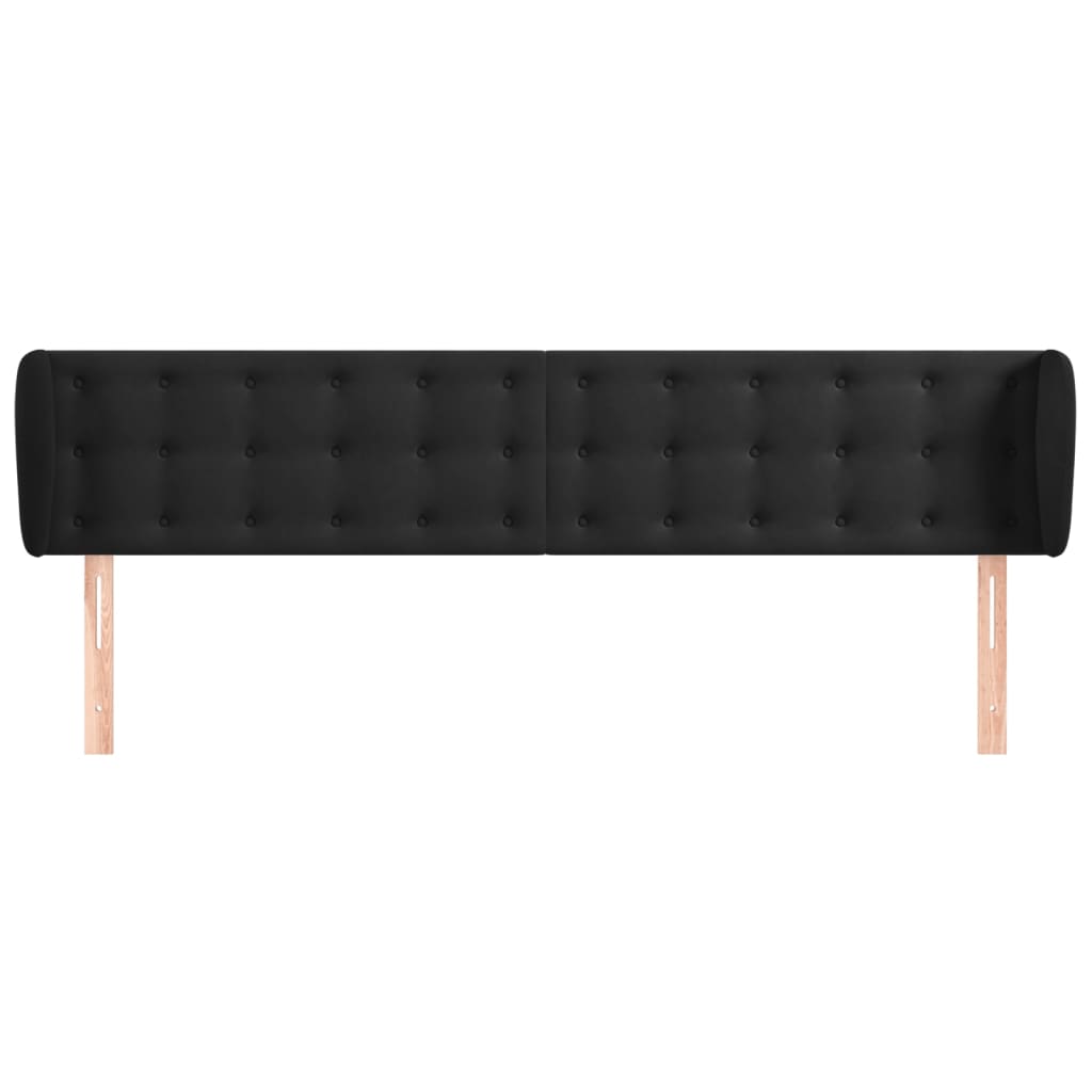 Testiera ad Orecchio Nera 183x23x78/88 cm in Velluto | homemem39