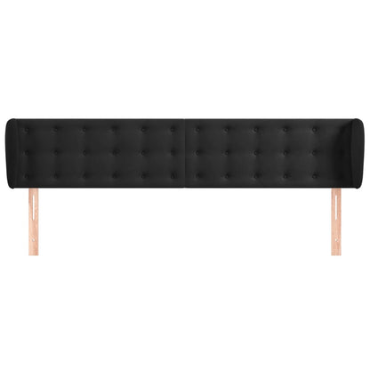 Testiera ad Orecchio Nera 183x23x78/88 cm in Velluto | homemem39
